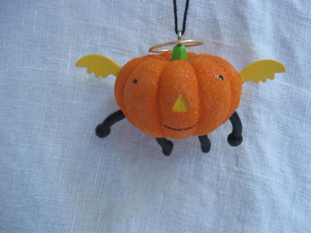 Hallmark 2013 Jack O Lantern & Bat With Bell 2 Halloween Ornaments