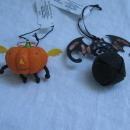 Hallmark 2013 Jack O Lantern & Bat With Bell 2 Halloween Ornaments