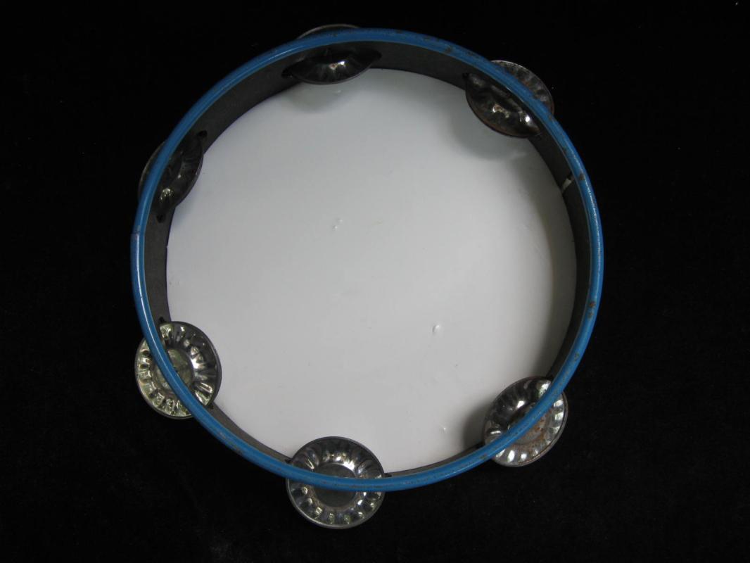 Vintage Halloween Clown Tambourine Plus Blue & White Tamborine Lot Of 2