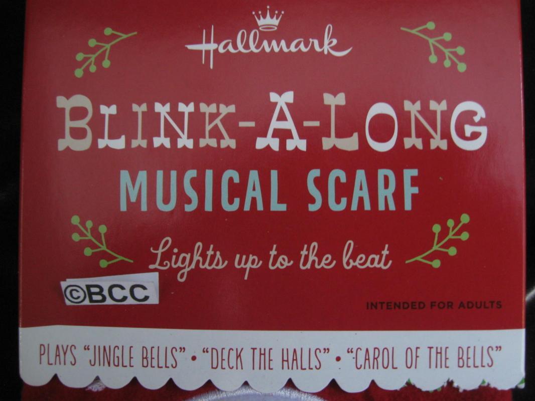Hallmark 2013 Blink A Long Flashing Lights Musical Scarf Ugly Christmas Sweater Accessory