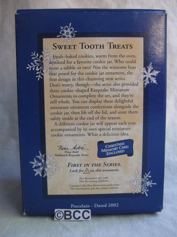 Hallmark 2002 Sweet Tooth Treats Polar Bear Cookie Jar 1st In Series 4 Christmas Ornaments