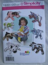 New Simplicity 1930 Unicorn Dog Pony Bear Stuffed Animals Sewing Pattern