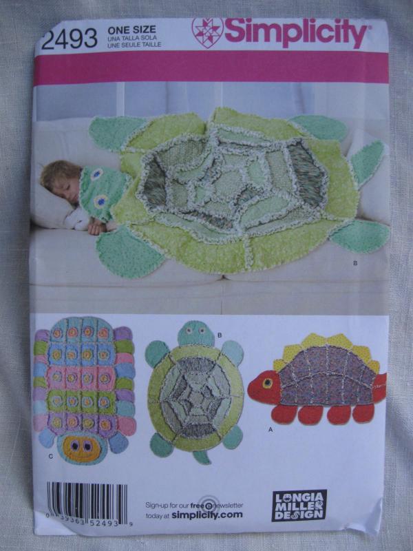 New Simplicity 2493 Turtle Caterpillar Dinosaur Rag Quilt Blanket Sewing Pattern