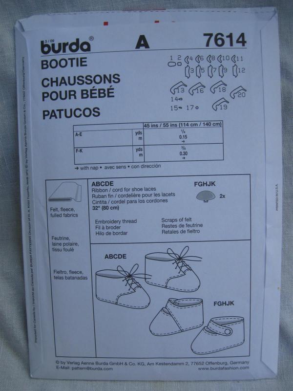 New Burda Creative Decorative Baby Shoes Booties In 10 Styles Sewing Pattern