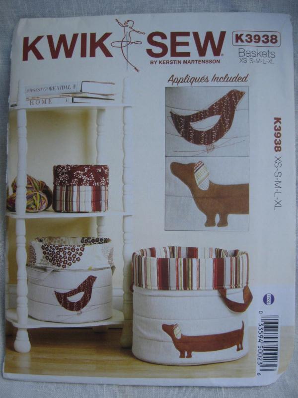 New Kwik Sew K3938 3938 Nora's Nesting Baskets In 5 Sizes Sewing Pattern