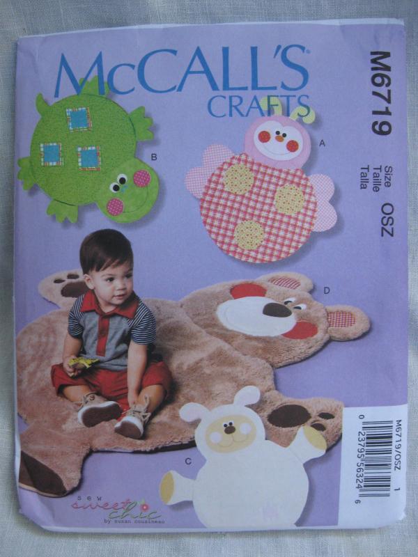 New McCall's Crafts M6719 6719 Child's Bear Lamb Turtle Ladybug Play Mats Rugs Sewing Pattern
