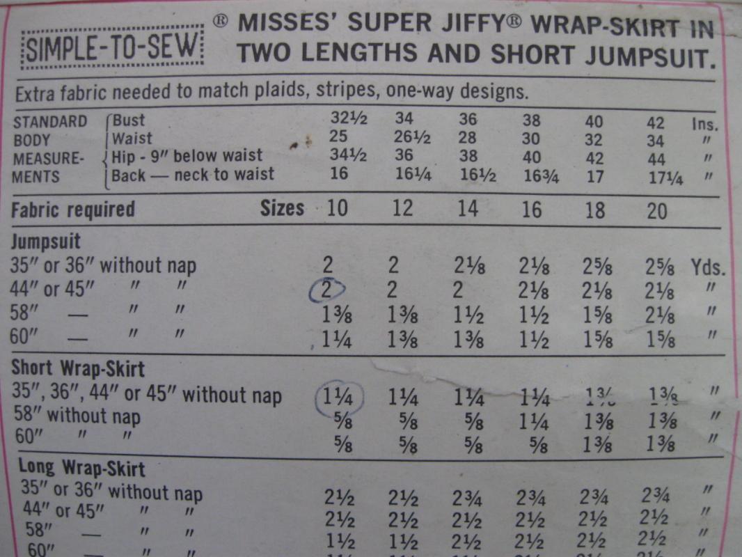 New Vintage Simplicity 9974 Misses' Jiffy Wrap Skirt & Jumpsuit Sewing Pattern 1970's