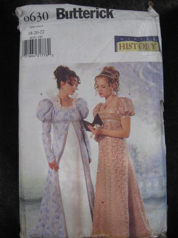 New Butterick 6630 Making History Misses' Victorian Renaissance Dress & Coat Halloween Costume Sewing Pattern