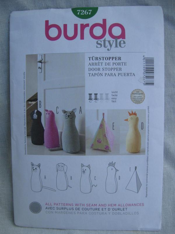 Burda Style Craft Door Stops Stoppers Cat Dog Pig Hen Pyramid Sewing Pattern