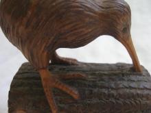 New Zealand Carved Wood Kiwi Wingless Bird Figurine