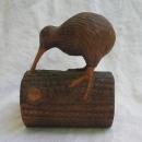 New Zealand Carved Wood Kiwi Wingless Bird Figurine