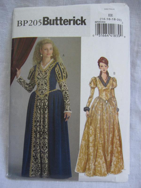 New Butterick BP205 205 Misses' Princess Dress Renaissance Medieval Juliet Halloween Costume Sewing Pattern Size 14 16 18 20