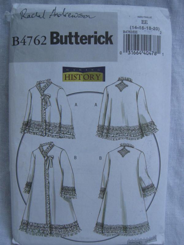 New Butterick B4762 4762 Misses' Jacket Coat Civil Wart Halloween Costume Sewing Pattern Size 14 16 18 20
