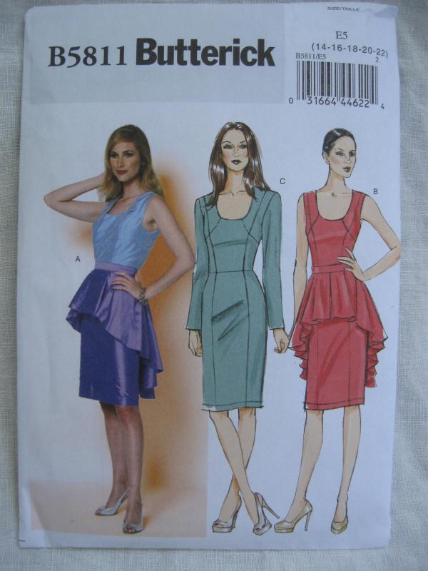 New Butterick B5811 5811 Misses' Fitted Dress & Peplum Sewing Pattern Size 14 16 18 20 22