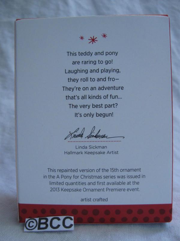 Hallmark 2013 A Pony For Christmas Speicial Premiere Event Limited Quantity Repaint Keepsake Ornament