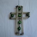Vintage Mercury Glass Wire Cross Christmas Tree Ornament