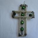 Vintage Mercury Glass Wire Cross Christmas Tree Ornament