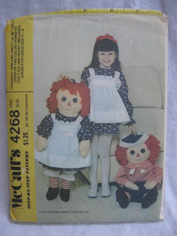 New Vintage McCall''s 4268 Raggedy Ann & Andy 36