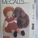 New Vintage McCall''s 8118 Little Orphan Annie & Sandy Dolls 36