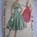 Vintage Simplicity 1206 Misses' Gathered Dress Bolero Jacket Sewing Pattern 1950's Size 18