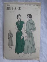 Vintage Butterick 4610 Misses' One Piece Dress Sewing Pattern 1940's 1950's Size 18