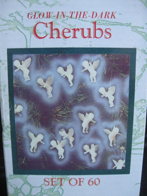 60 Luminous Glow In The Dark Angels Cherubs Feather Christmas Tree Ornaments In Original Box