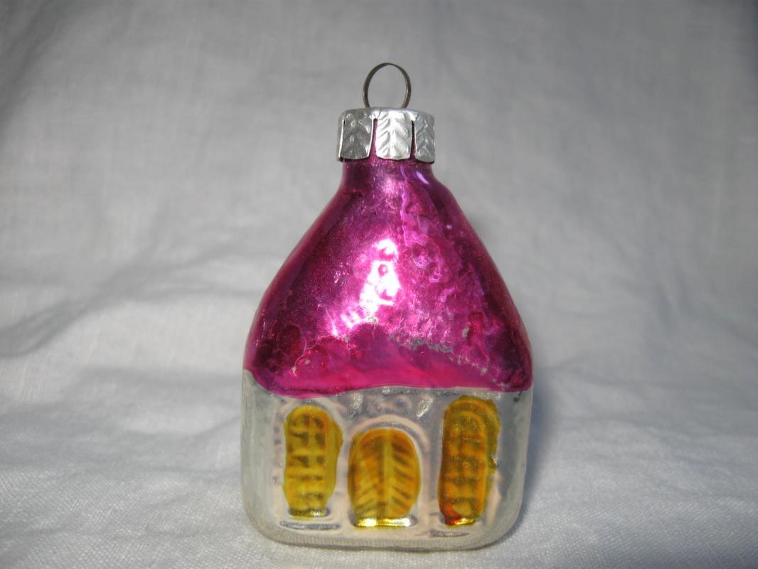 Vintage Church Glass Christmas Tree German Ornament