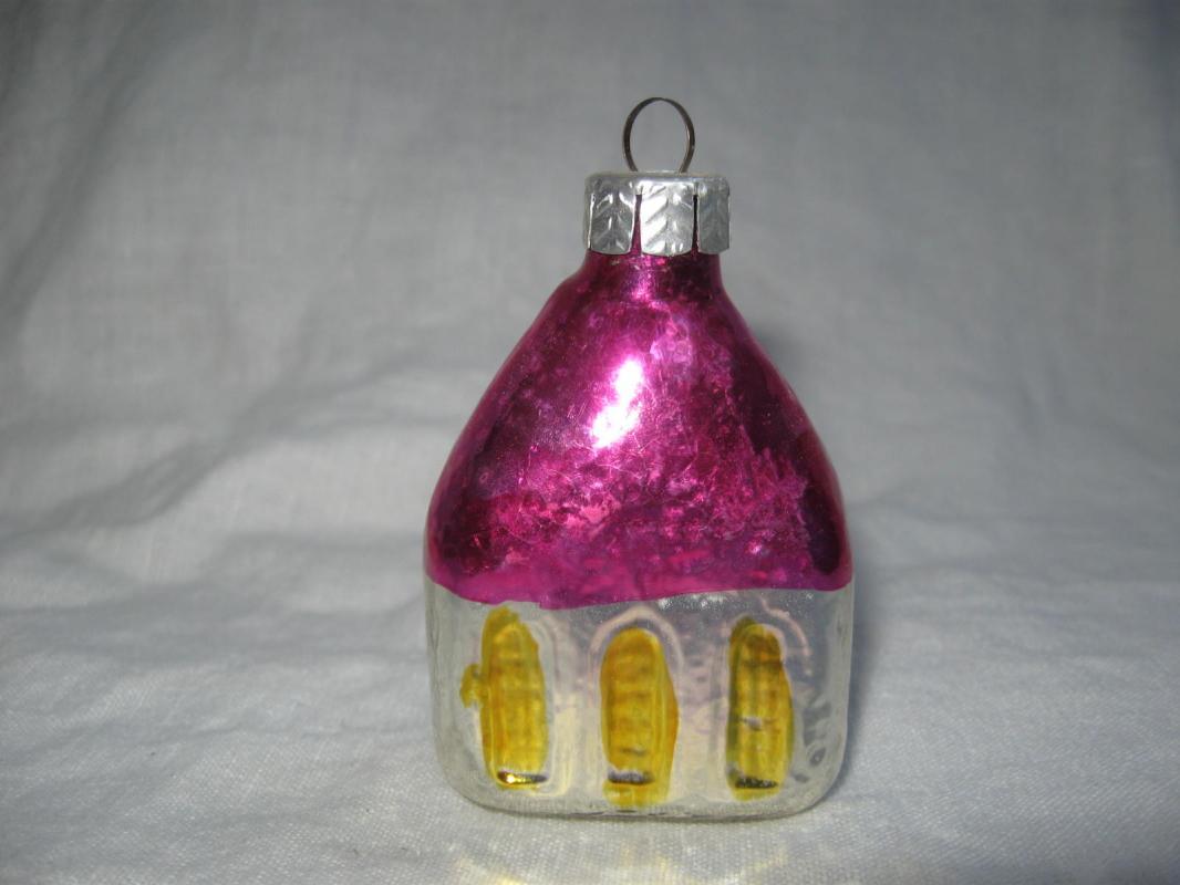 Vintage Church Glass Christmas Tree German Ornament