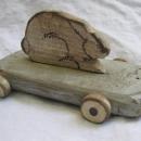 Vintage Bunny Rabbit Wood Pull Toy Wooden