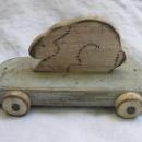 Vintage Bunny Rabbit Wood Pull Toy Wooden