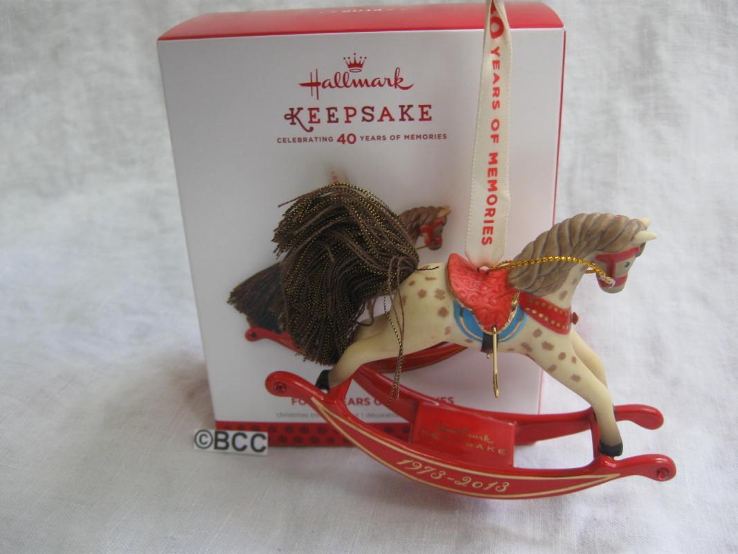 Hallmark 2013 40 Years Of Memories Rocking Horse Gold Crown Exclusive Keepsake Christmas Tree Ornament