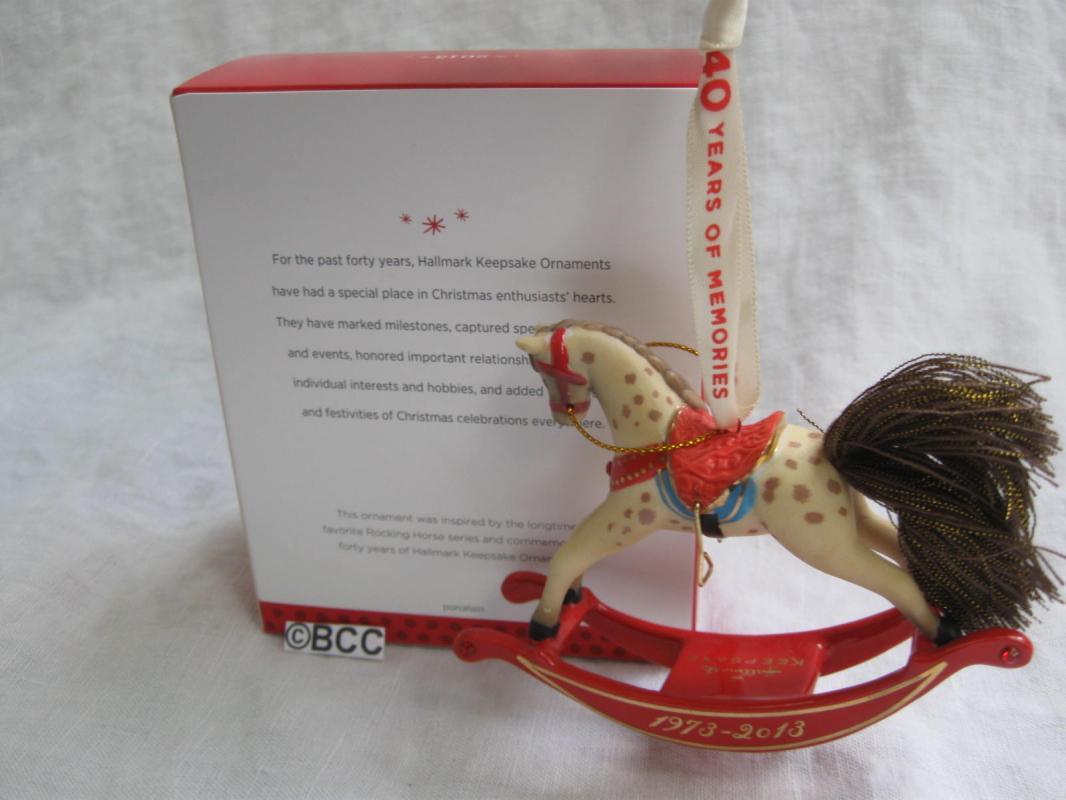 Hallmark 2013 40 Years Of Memories Rocking Horse Gold Crown Exclusive Keepsake Christmas Tree Ornament