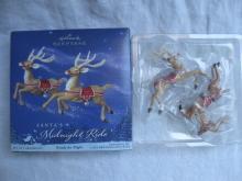 Hallmark 2005 Santa's Midnight Ride Ready For Flight Set of 2 Keepsake Christmas Tree Ornaments
