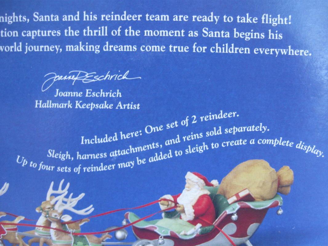 Hallmark 2005 Santa's Midnight Ride Ready For Flight Set of 2 Keepsake Christmas Tree Ornaments