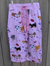 Nick & Nora Pink Puppy Dog Kitty Pajama PJ's Bottoms Size S