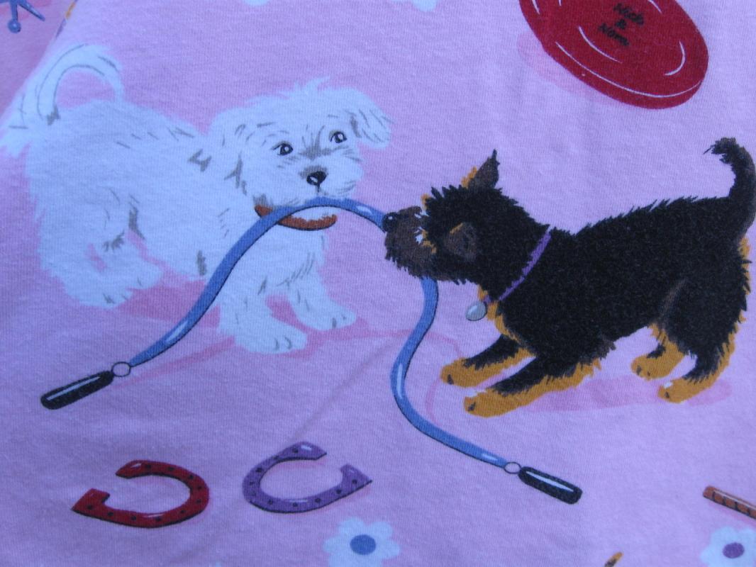 Nick & Nora Pink Puppy Dog Kitty Pajama PJ's Bottoms Size S