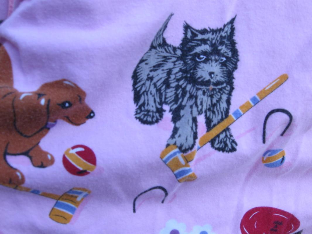 Nick & Nora Pink Puppy Dog Kitty Pajama PJ's Bottoms Size S
