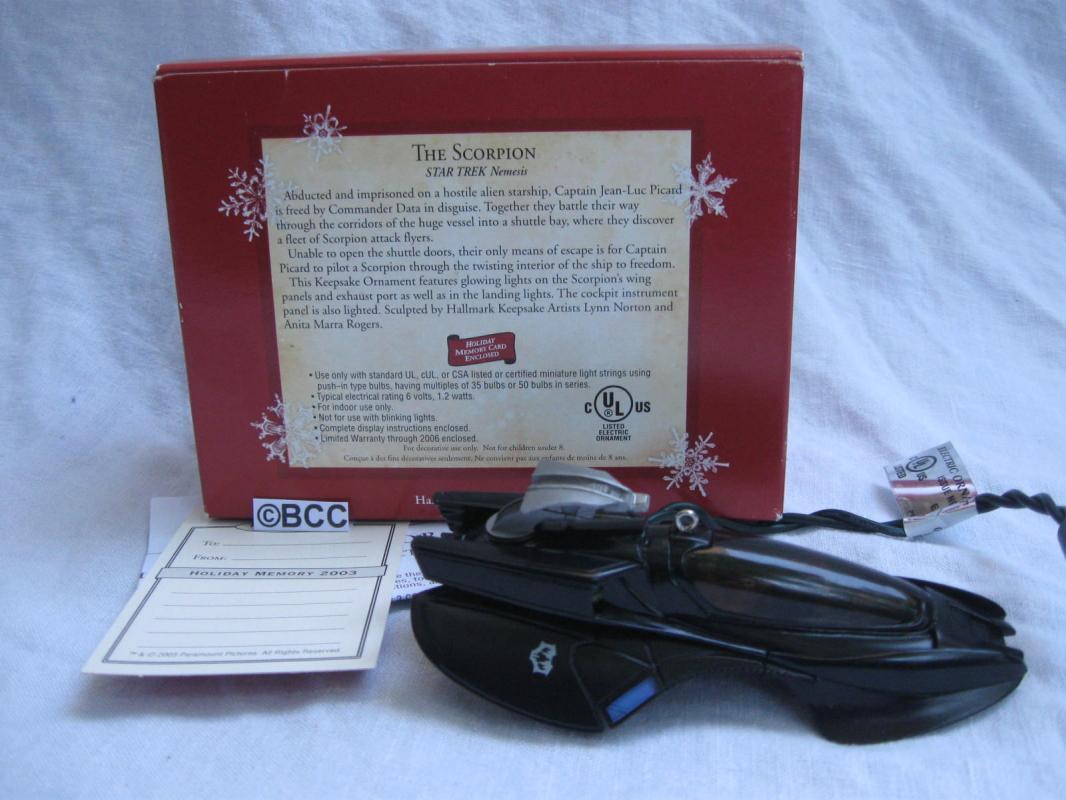 Hallmark 2003 The Scorpion Star Trek Nemesis Magic Light Christmas Tree Ornament