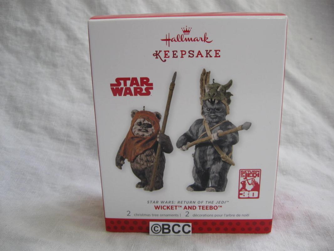Hallmark 2013 Star Wars Return of the Jedi Wicket & Teebo Set Of 2 Ornaments