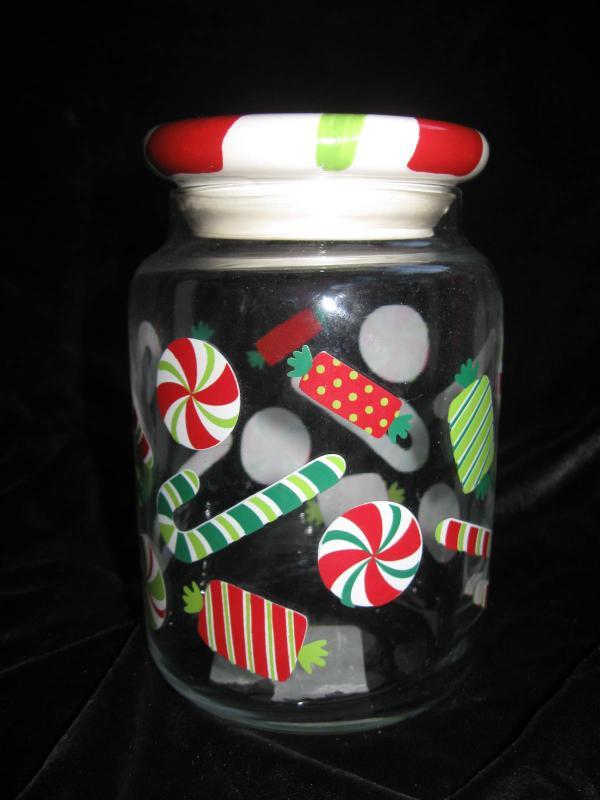 Anchor Hocking Apothecary Candy Treat Christmas Glass Jar Canister Candy Canes