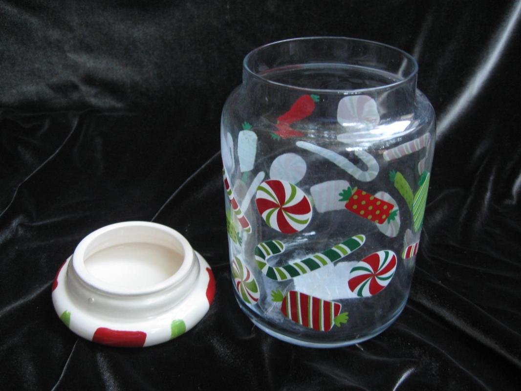 Anchor Hocking Apothecary Candy Treat Christmas Glass Jar Canister Candy Canes