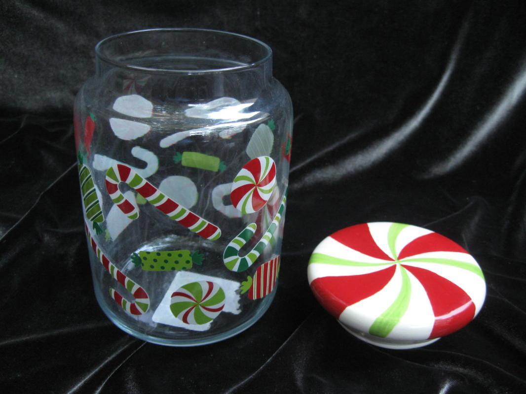 Anchor Hocking Apothecary Candy Treat Christmas Glass Jar Canister Candy Canes