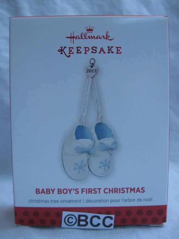 Hallmark 2013 Baby's Baby Boy's First Christmas Blue Booties Christmas Ornament