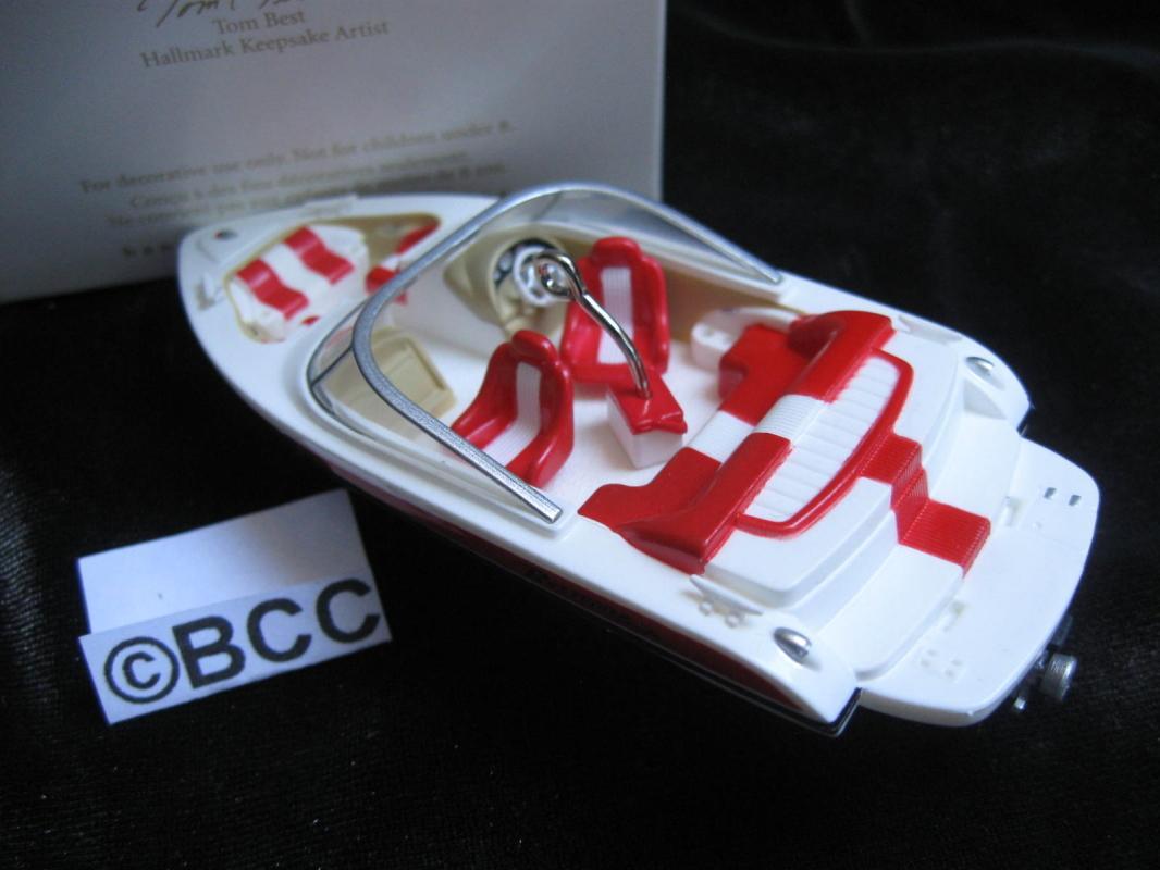 Hallmark 2008 Bestliner Red & White Watercraft Speedboat Christmas Ornament