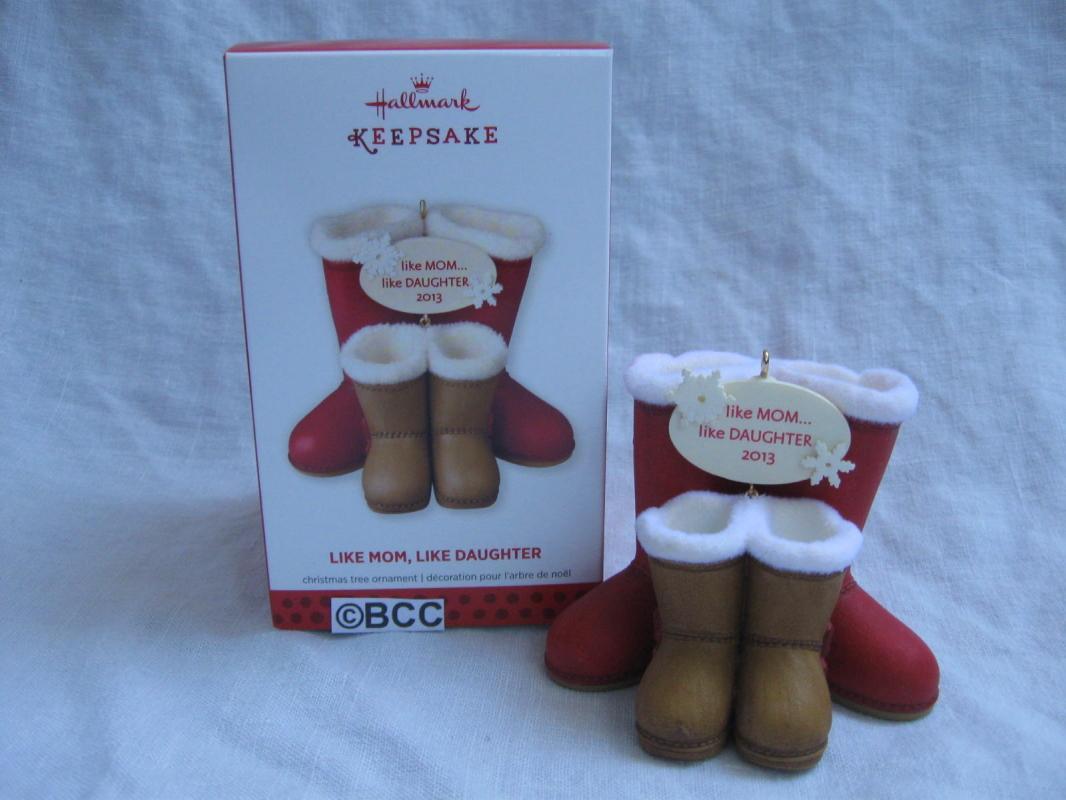 Hallmark 2013 Like Mom Like Daughter Winter Snow Boots Christmas Ornament