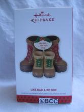 Hallmark 2013 Like Dad Like Son Winter Snow Boots Christmas Ornament
