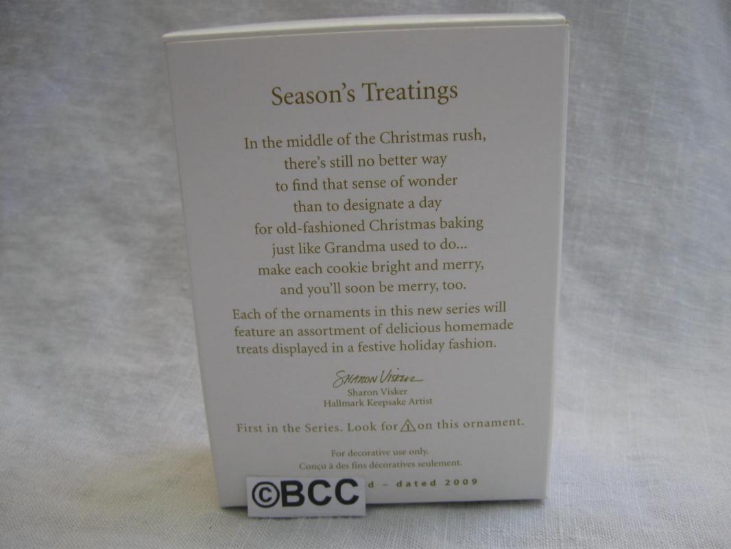 Hallmark 2009 Season's Treatings Christmas Cookie Sheet Christmas Tree Ornament Baking Cookies Seasons Treatings