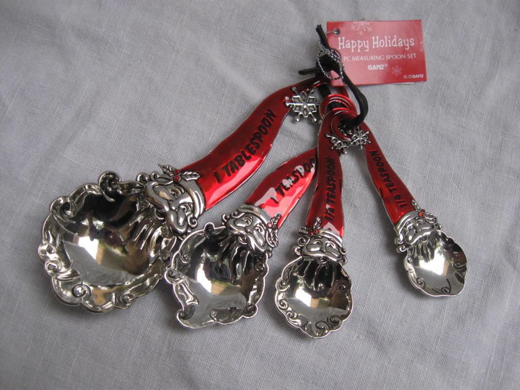 Ganz Set of Four Christmas Red Santa Hat Measuring Spoons