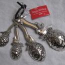 Ganz Set of Four Christmas Red Cardinal Measuring Spoons Happy Holidays