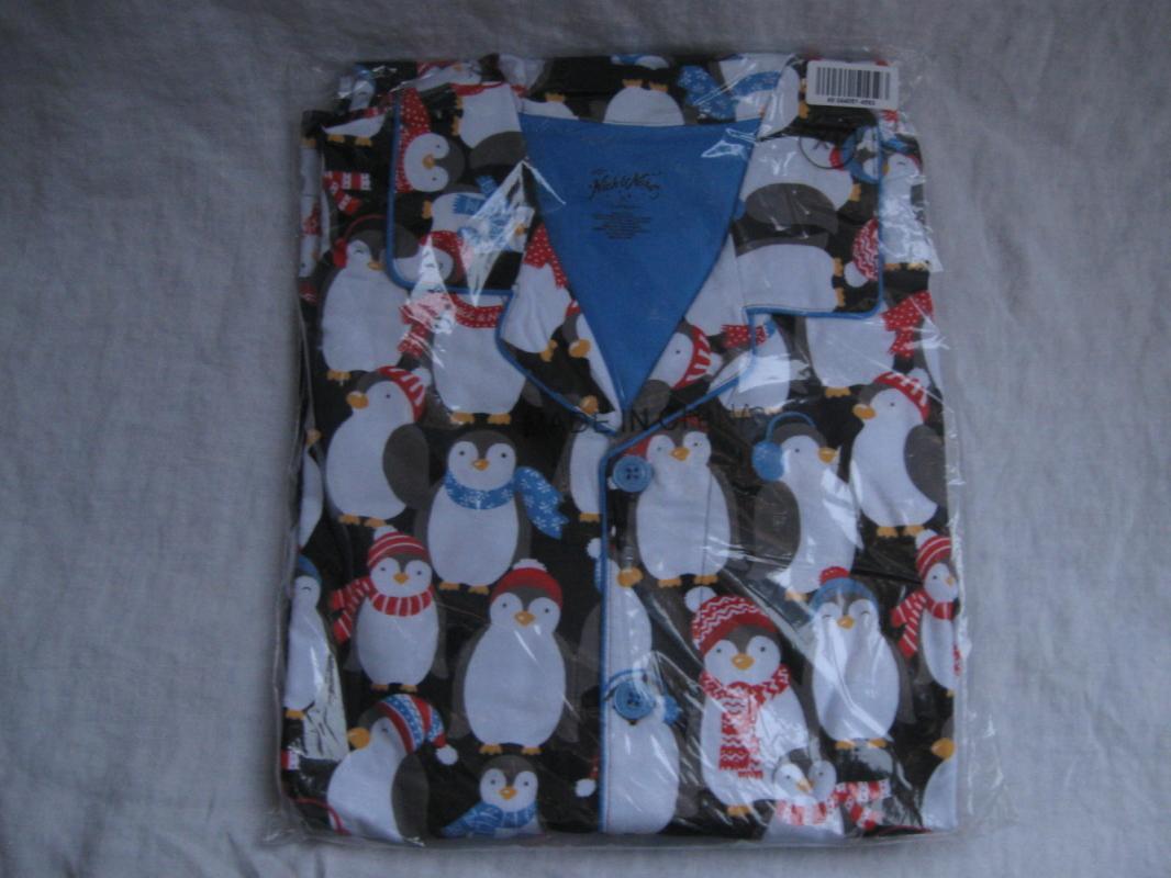 Nick & Nora Christmas Penguins Pajamas PJ's Set Mens New Size XL